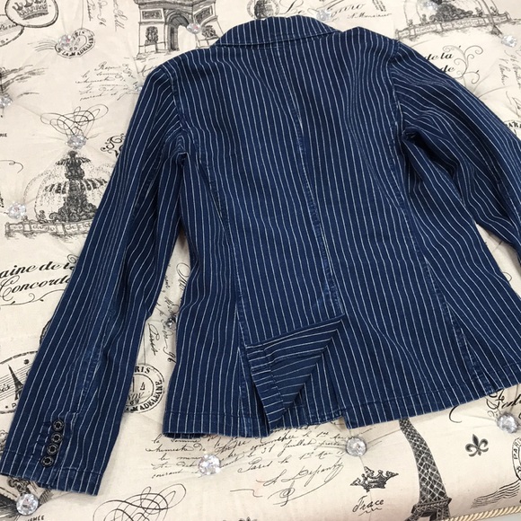 🎁 Lauren by Ralph Lauren Pinstripe Denim Jacket - Picture 10 of 10